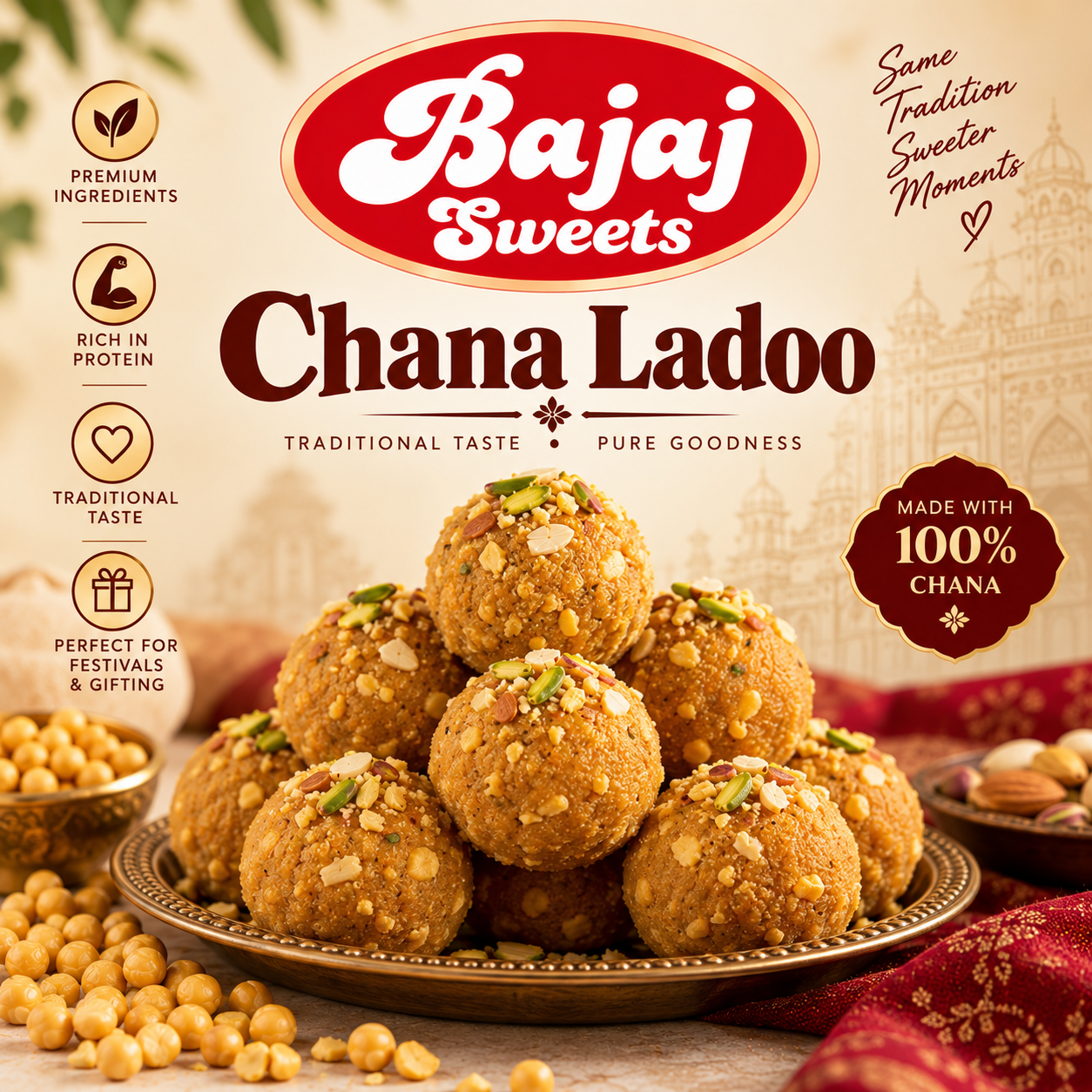 Bajaj Sweets – Chana Ladoo | 1 KG