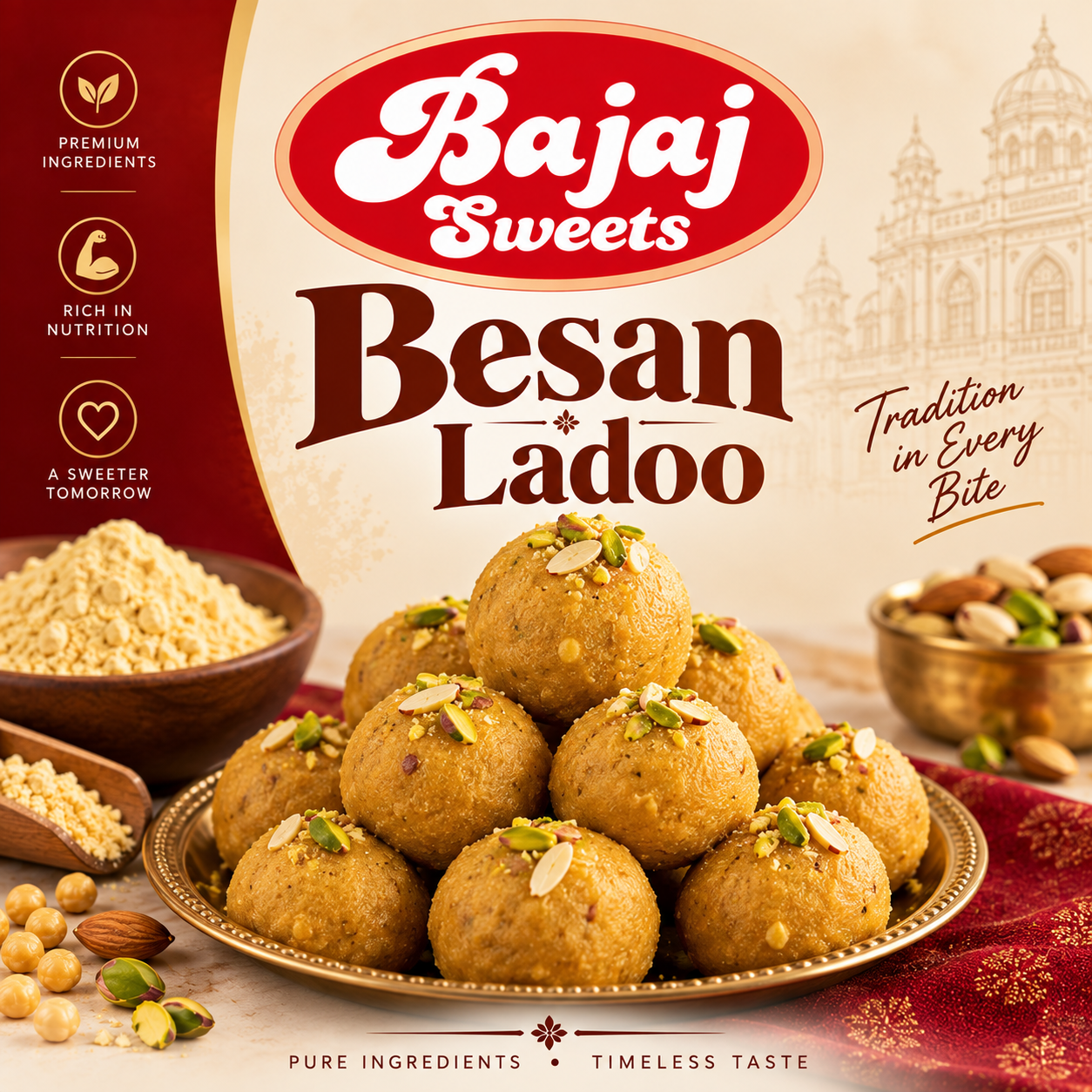Bajaj Sweets – Besan Ladoo | 1 KG